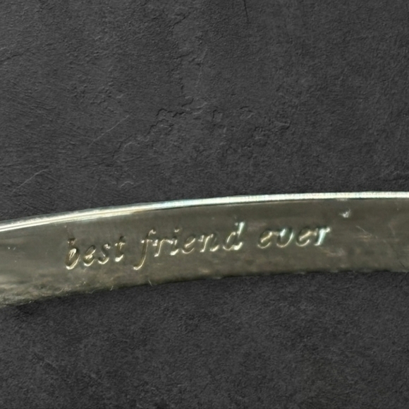 Kate Spade “Best Friend Ever” Silver Tone Rhinestone Bangle Bracelet - Picture 8 of 11